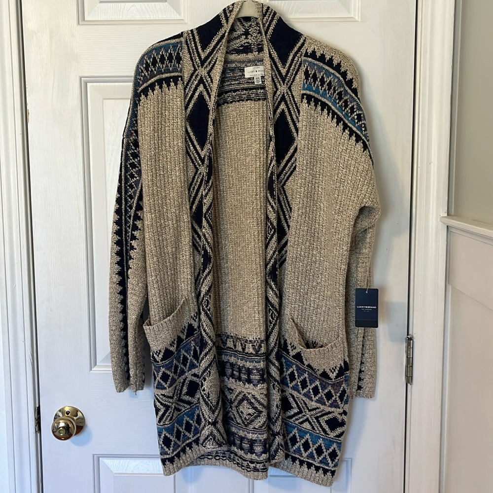 NWT Lucky Brand Aztec Cardigan Size Medium